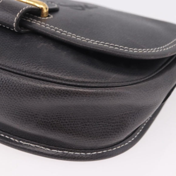 LOEWE Anagram Shoulder Bag Navy Gold Auth bs35924