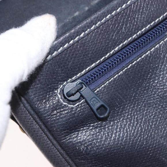 LOEWE Anagram Shoulder Bag Navy Gold Auth bs35924