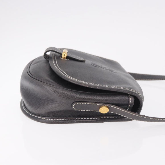LOEWE Anagram Shoulder Bag Navy Gold Auth bs35924