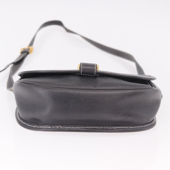 LOEWE Anagram Shoulder Bag Navy Gold Auth bs35924