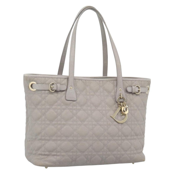 Christian Dior Canage Tote Bag Canvas Gray Gold Auth bs35925