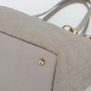 Christian Dior Canage Tote Bag Canvas Gray Gold Auth bs35925-9