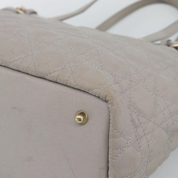 Christian Dior Canage Tote Bag Canvas Gray Gold Auth bs35925