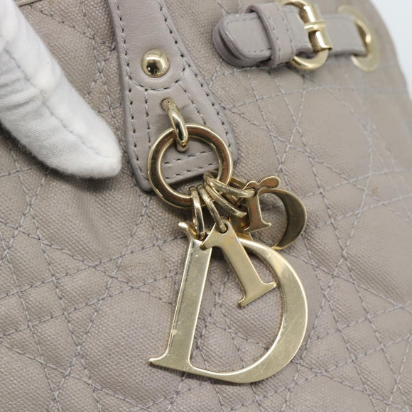 Christian Dior Canage Tote Bag Canvas Gray Gold Auth bs35925