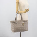 Christian Dior Canage Tote Bag Canvas Gray Gold Auth bs35925-23