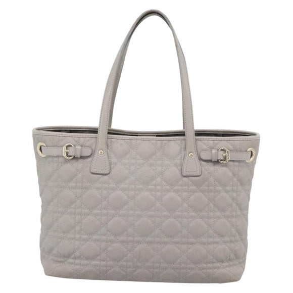 Christian Dior Canage Tote Bag Canvas Gray Gold Auth bs35925