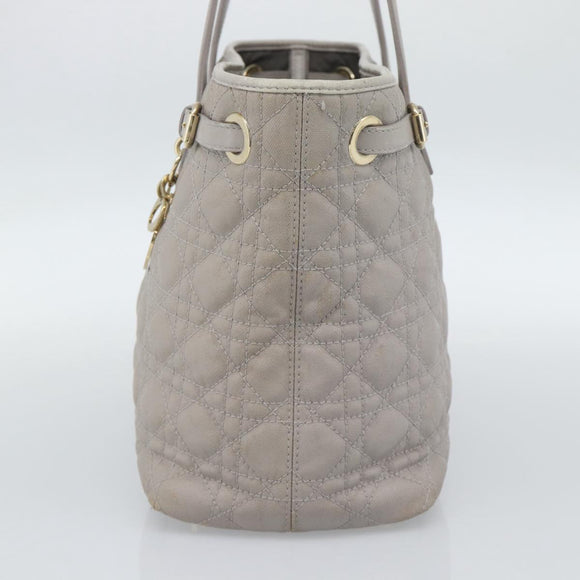 Christian Dior Canage Tote Bag Canvas Gray Gold Auth bs35925