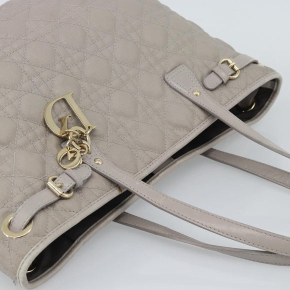 Christian Dior Canage Tote Bag Canvas Gray Gold Auth bs35925