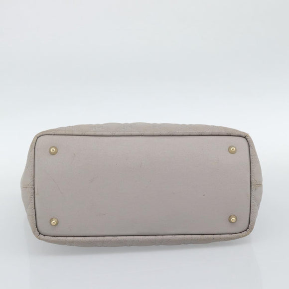 Christian Dior Canage Tote Bag Canvas Gray Gold Auth bs35925