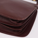 CARTIER Must Line Shoulder Bag Bordeaux Gold Auth bs35926-9