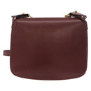 CARTIER Must Line Shoulder Bag Bordeaux Gold Auth bs35926-2