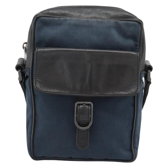 BOTTEGA VENETA Shoulder Bag Canvas Navy 113097 Auth bs35933