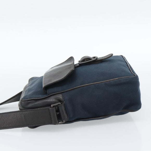 BOTTEGA VENETA Shoulder Bag Canvas Navy 113097 Auth bs35933
