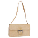 PRADA Shoulder Bag Harako leather Beige Silver Auth bs35934V-1