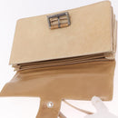 PRADA Shoulder Bag Harako leather Beige Silver Auth bs35934V-18