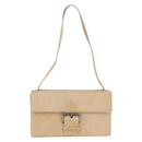 PRADA Shoulder Bag Harako leather Beige Silver Auth bs35934V-2