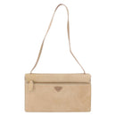 PRADA Shoulder Bag Harako leather Beige Silver Auth bs35934V-3