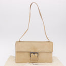 PRADA Shoulder Bag Harako leather Beige Silver Auth bs35934V-34