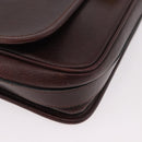 CELINE Shoulder Bag Leather Dark Brown Gold Auth bs35935-10