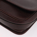 CELINE Shoulder Bag Leather Dark Brown Gold Auth bs35935-11