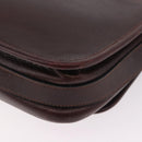 CELINE Shoulder Bag Leather Dark Brown Gold Auth bs35935-13