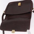 CELINE Shoulder Bag Leather Dark Brown Gold Auth bs35935-15