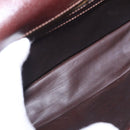 CELINE Shoulder Bag Leather Dark Brown Gold Auth bs35935-17