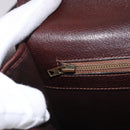 CELINE Shoulder Bag Leather Dark Brown Gold Auth bs35935-20