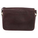 CELINE Shoulder Bag Leather Dark Brown Gold Auth bs35935-3