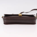 CELINE Shoulder Bag Leather Dark Brown Gold Auth bs35935-9