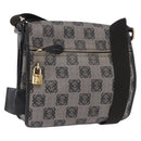LOEWE Anagram Shoulder Bag PVC Gray Gold Auth bs35936-1