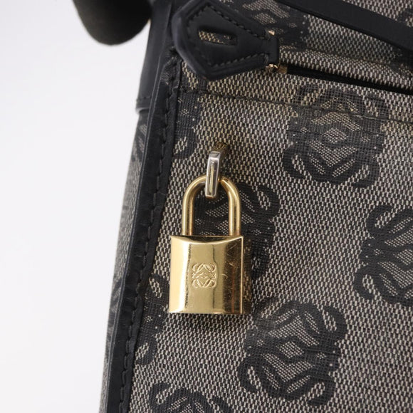 LOEWE Anagram Shoulder Bag PVC Gray Gold Auth bs35936