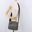 LOEWE Anagram Shoulder Bag PVC Gray Gold Auth bs35936-26