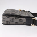 LOEWE Anagram Shoulder Bag PVC Gray Gold Auth bs35936-3