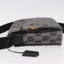 LOEWE Anagram Shoulder Bag PVC Gray Gold Auth bs35936-4
