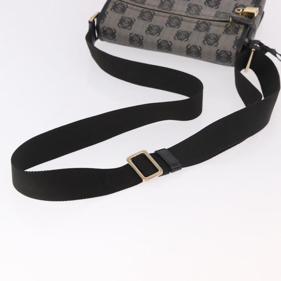 LOEWE Anagram Shoulder Bag PVC Gray Gold Auth bs35936