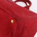 PRADA Canapa MM Hand Bag Canvas Red Auth bs35937-14
