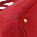 PRADA Canapa MM Hand Bag Canvas Red Auth bs35937-15