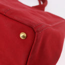 PRADA Canapa MM Hand Bag Canvas Red Auth bs35937-16