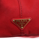 PRADA Canapa MM Hand Bag Canvas Red Auth bs35937-17