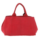 PRADA Canapa MM Hand Bag Canvas Red Auth bs35937-2