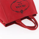 PRADA Canapa MM Hand Bag Canvas Red Auth bs35937-7