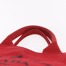 PRADA Canapa MM Hand Bag Canvas Red Auth bs35937-9