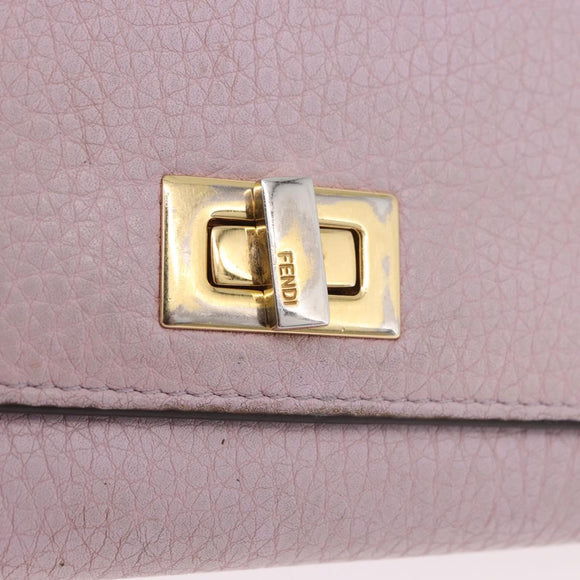 FENDI Long Wallet Leather Purple Gold 8M0427 Auth bs35938