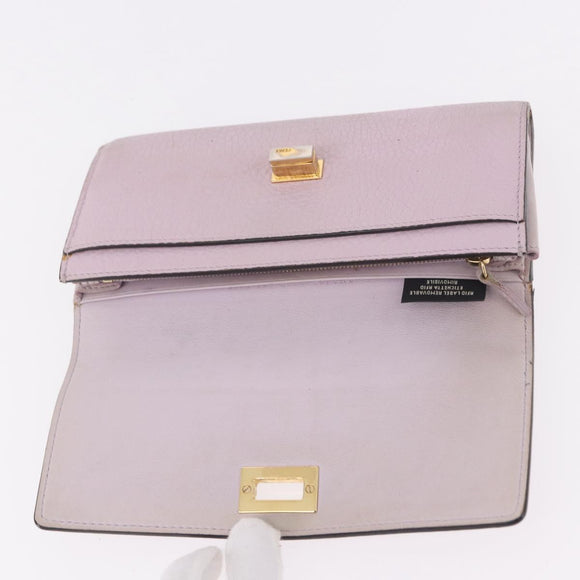 FENDI Long Wallet Leather Purple Gold 8M0427 Auth bs35938