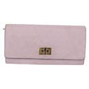 FENDI Long Wallet Leather Purple Gold 8M0427 Auth bs35938-2