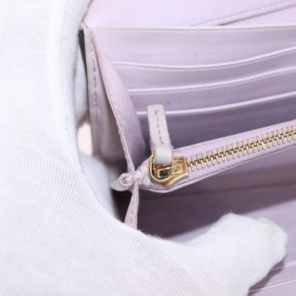 FENDI Long Wallet Leather Purple Gold 8M0427 Auth bs35938