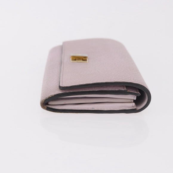 FENDI Long Wallet Leather Purple Gold 8M0427 Auth bs35938
