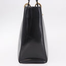 Christian Dior Hand Bag Patent Black Gold Auth bs35940-5