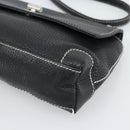 TIFFANY&Co. Shoulder Bag Leather Black Silver Auth bs35941-9